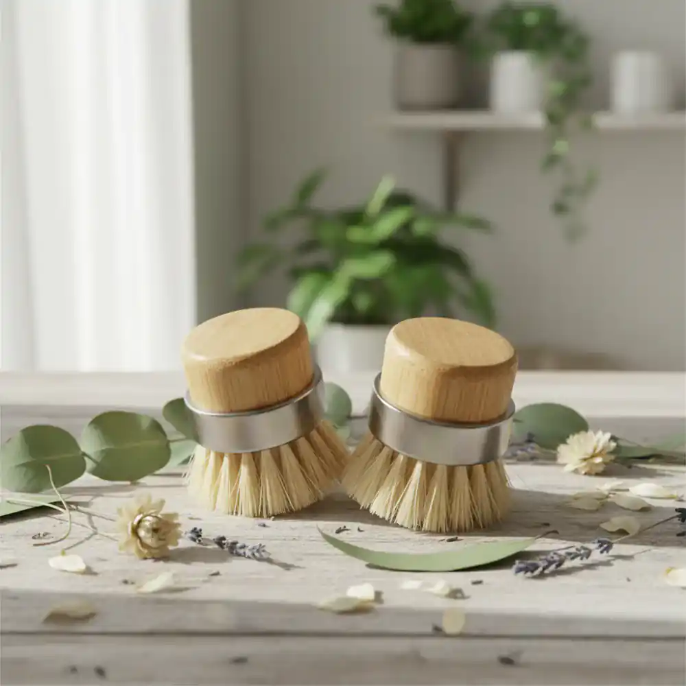 Set of 2 replacement heads for bamboo dish brush